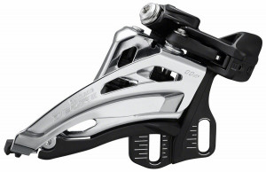 Schimbator fata Shimano Deore FD-M5100-E dublu pt. 2x11 v prindere E-TYPE (fara bb plate) side swing tragere prin fata unghi cs 66-69 cl:48.8/51.8mm