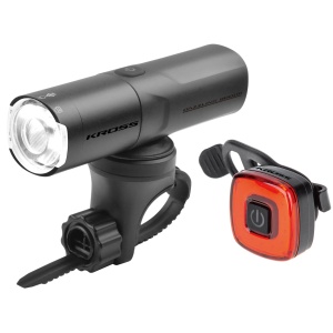 Set Lumini KROSS Dazzling, 800 lm, USB-C, IP65, Negru