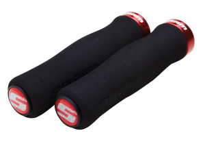 soft gripContour w.screw lock. 129mm bk w. clamp red+end plug