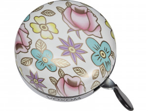 Sonerie Voxom din otel, 83 mm, alb cu model floral