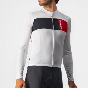 Tricou cu maneca lunga Castelli Prologo 7 LS Alb/Negru/Rosu