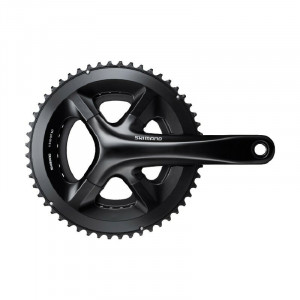 Angrenaj pedalier Shimano FC-RS510, 50X34T, brat 175 mm, pt 11 viteze pe spate, 2-pcs FC, fara CG, fara butuc pedalier, negru