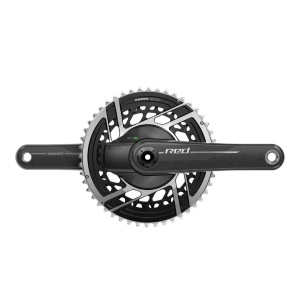 Angrenaj pedalier SRAM Quarq RED E1, brat 175 mm, foi 46-33T, DUB, 2x, Direct Mount, carbon, 12 viteze, senzor putere integrat