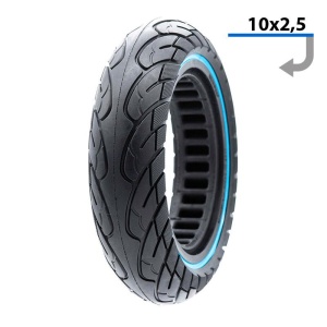 Anvelopa plina ultra-usoara 10x2.5 pentru jante 34mm Negru/Albastru
