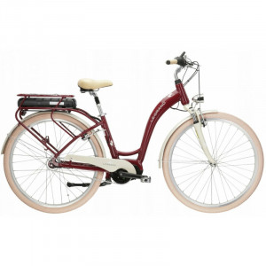 Bicicleta Electrica Le Grand eLille 3, Cherry/White, Marimea M, Roti 28 Inch