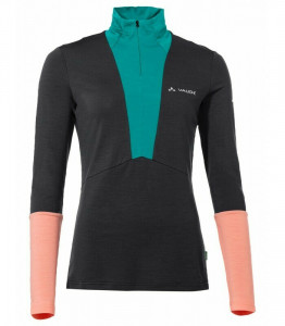 Bluza dama Vaude Monviso black cu lana Merino