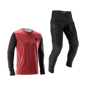 Bluza si Pantaloni Leatt Ride Kit MTB Gravity 1.0 Jr Dusty Red