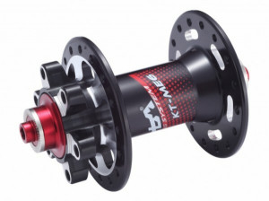 Butuc fata Quanta ME6F, alu, 32H, ax QR M9x100x108mm, rulmenti, frana disc (6suruburi) negru