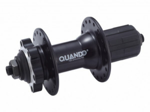 Butuc spate Quando MR5R, alu, 36H, ax M10x135x145mm, pe bile, caseta otel 8/9/10pinioane, frana disc (6suruburi) negru
