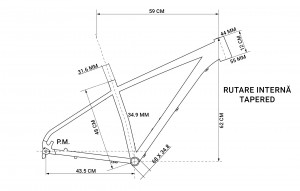 Cadru Aluminiu pentru Biciclete MTB 27.5'', mărimea 48