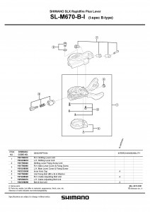 Capat maneta Shimano SL-M670-B-I stanga & suruburi