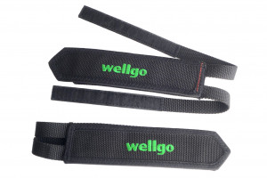 Curea pedale Wellgo negre logo verde