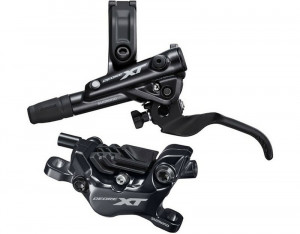 Frana pe disc set asamblat Shimano Deore XT BL-M8100(L) BR-M8120(F)placute resin cu aripioare de racire furtun SM-BH90-SBM