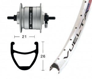 FW 28X1.75,hub dynamo DH3N31 ,NT 36h. Airline 1 silver.Niro-Spei.