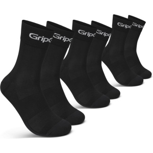 Gripgrab Ride Regular Cut Socks 3-pack, Black