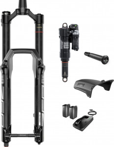 Kit furca, suspensie spate, baterii, senzor torsiune si aripa, RockShox Flight Attendant ZEB 29' 170mm, Super Deluxe 230x62, DUB Sensor, TREK SLASH 2021 - 2022
