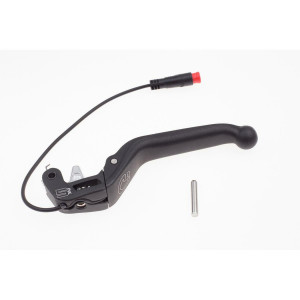 Lever blade MT5e, opener, 3-finger aluminum lever blade with ball-end, black, HIGO-opener, normally closed, 150 mm tubing length (PU = 1 piece)