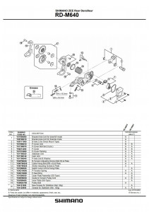 Maneta de tensionare & placa de fixare Shimano RD-M640