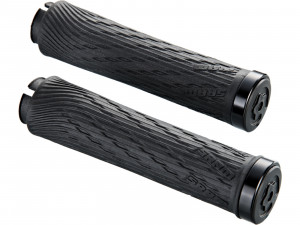 Mansoane cu lock-on pentru XX1 Grip Shift 100 mm si 122 mm cu colier negru si dopuri ghidon
