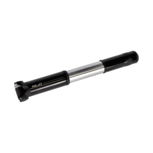 Mini Pompa XLC MTB PU-M02, 7 Bar, Negru/Argintiu, 215mm, Aluminiu, Cap Dual