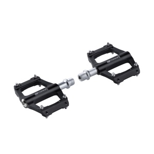 Pedale FORCE GRIT aluminiu cu rulmenti, Negru