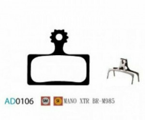 Placute frana Ashima AD0106, sintered, compatibile Shimano XTR BR-M9000/9020/M987/988/985, XT BR-M8000/M785, SLX BR-M7000/M666, OEM