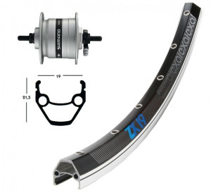 Roata fata 26x1.75 Hub Dynamo DH 3N30 36L. ZX 19, fixedAxle