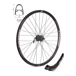 Roata Fata Roata Fata CROSSER X12 32H 28'' QR - Frana disc (6 suruburi) cu Butuc Promax DB602EF