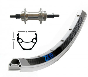 Roata spate 26 X 1.75 Nut-starr 36L. Exal ZX 19 silver Niro-Spokes