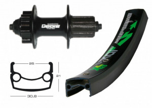 Roata spate 26x1.9 Deore 8-11s disc 6h. 36h. EXAL XL 25 DISK