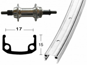 Roata spate 27x1.1/4 aluminiu screw s., rigid, 36H, alum.single-wall rim