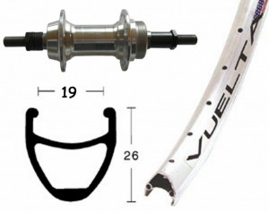 Roata spate 28x1.75 Nut-starr. 36L. Airline 1 silver, Niro-Spokes