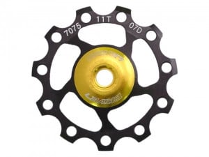 Rotita schimbator spate alu pe rulmenti Sunrace SP860 11T neagra cu saibe aurii