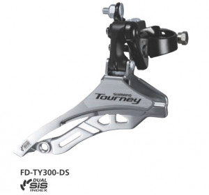 Schimbator fata Shimano Tourney FD-TY300, triplu, sis, tragere de sus, colier 28.6mm