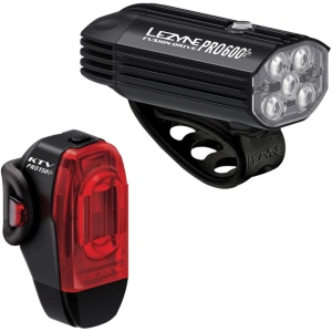Set lumini Lezyne Fusion Drive Pro 600+ / KTV Drive Pro+, 600 lm față + 150 lm spate, Negru