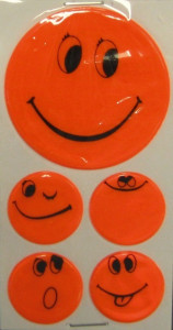Set stickere autocolante Smiley orange 1x5 cm, 4x2.5 cm
