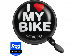 Sonerie bicicleta Voxom Kl17, neagra, i love my bike