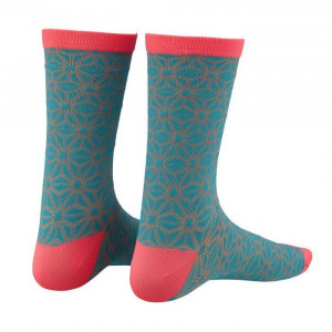 Sosete Supacaz Asanoha albastru neon/coral
