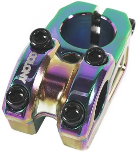 Stem BMX, Colony, Exon V2, din aliaj forjat cu montaj superior, 40mm, Anodizat curcubeu
