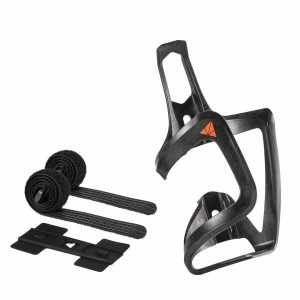 Suport bidonas Granite, carbon, Side-loading, cu doua curele pentru cadre cu diametru 27.2-70mm, si sistem de fixare a acestuia, negru, AM