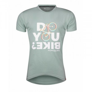 Tricou ciclism Force Bike, gri/verde
