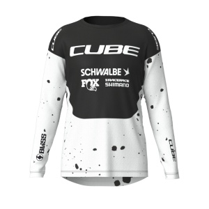 Tricou Cube Mtb Jersey X Factory Racing L/s Black/white