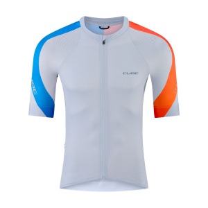 Tricou CUBE Road/xc Teamline S/s, Light Grey