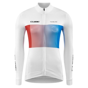 TRICOU CUBE TEAMLINE WS L/S WHITE/BLUE/RED