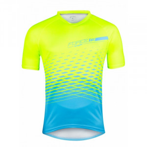 Tricou maneca scurta Force MTB Angle, albastru/fluo