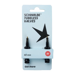 Valva Tubeless Schwalbe SV 40mm, Neagra, Aluminiu, 2 Bucati