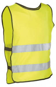 Vesta Poncho M-Wave, reflectorizanta, galbena cu dungi reflectorizante