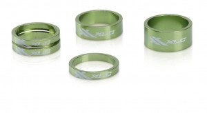 XLC A-head spacer set AS-A02 3 x 5, 1 x 10, 1 x 15, 1 1/8" lime green