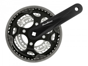 Angrenaj MTB Sunrace FCM300 48/38/28Tx170mm alu negru cu aparatoare