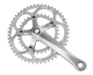 Angrenaj pedalier alu, 2 foi, 170mm, 34/50T, pe patrat, pentru 9vit, argintiu, OEM